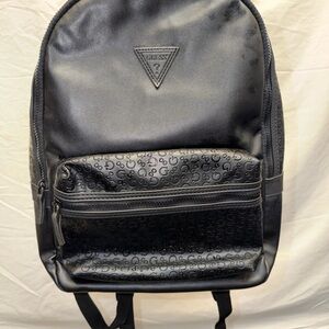 GUESS Black Embossed Men's Backpack